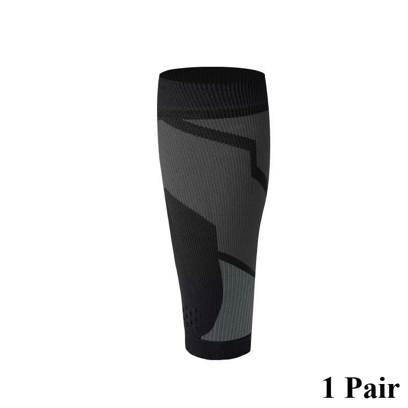 1 par de mangas de compresión de pantorrilla para hombres y mujeres, mangas de compresión para correr, atletismo, calcetines de compresión para piernas, soporte Unisex: Gris