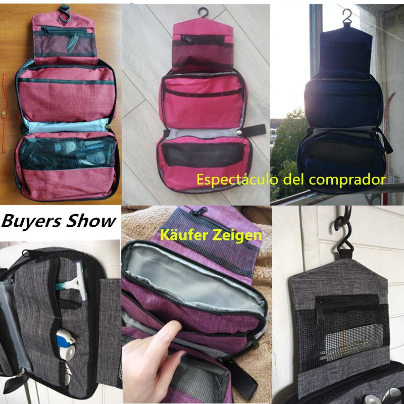 Uomo donna appeso borsa cosmetica organizzatore da viaggio multifunzione lavaggio da toeletta trucco custodia borsa per trucco pieghevole per estetista