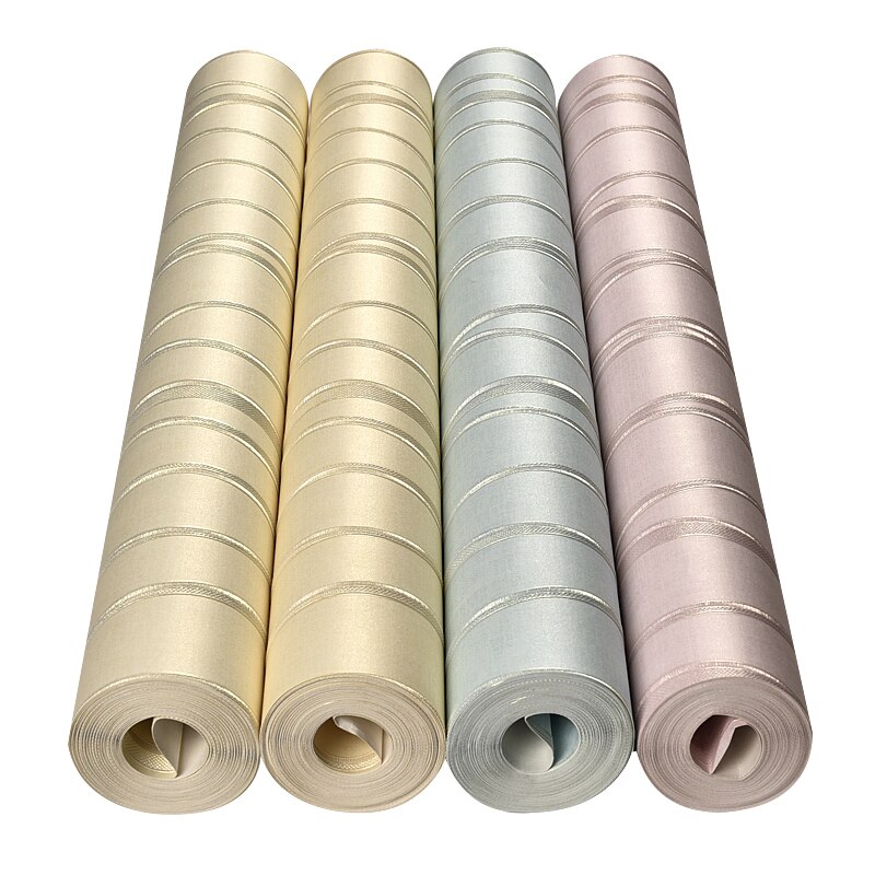 Mode Roze Beige Licht Blauw Gestreept Behang 3D Moderne Woonkamer Non Woven Geweven Streep Wall paper Rolls voor Slaapkamer