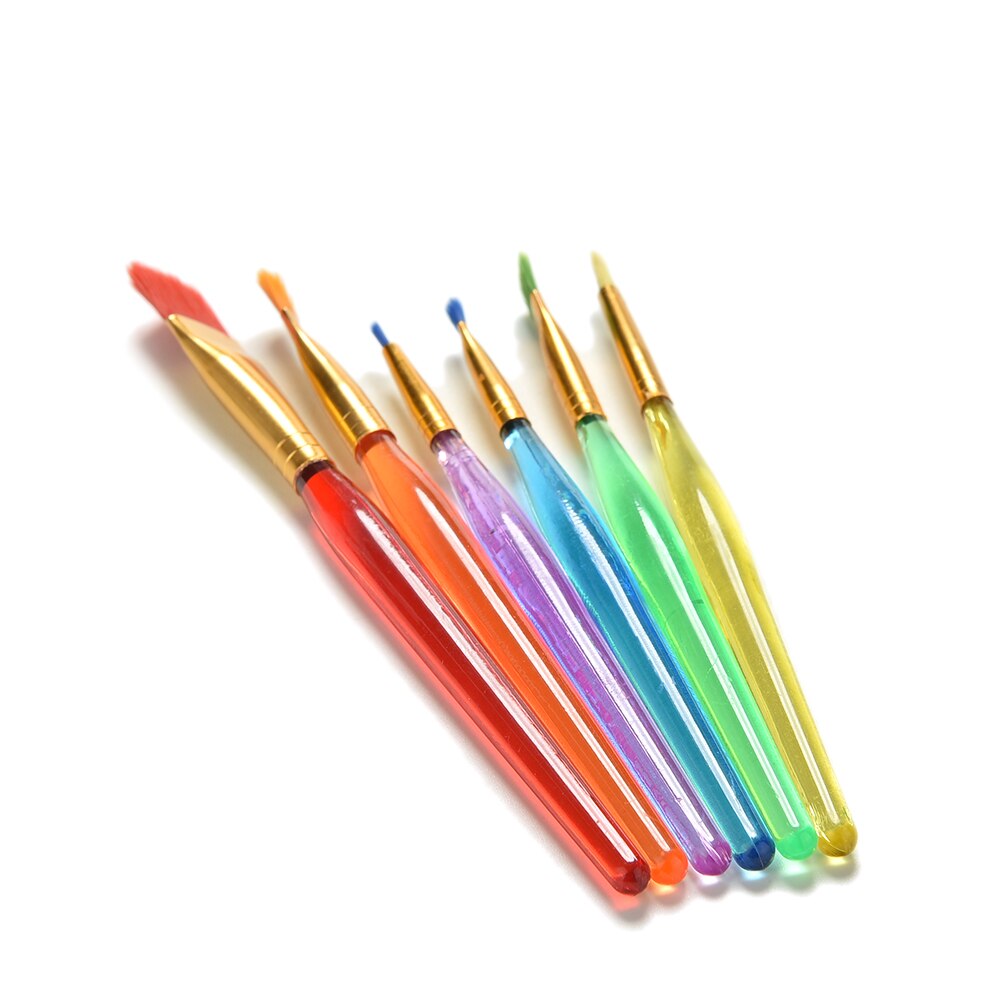 6 stk/sett nylon hår maling penn sett kunstner akvarell olje pensler maling rekvisita