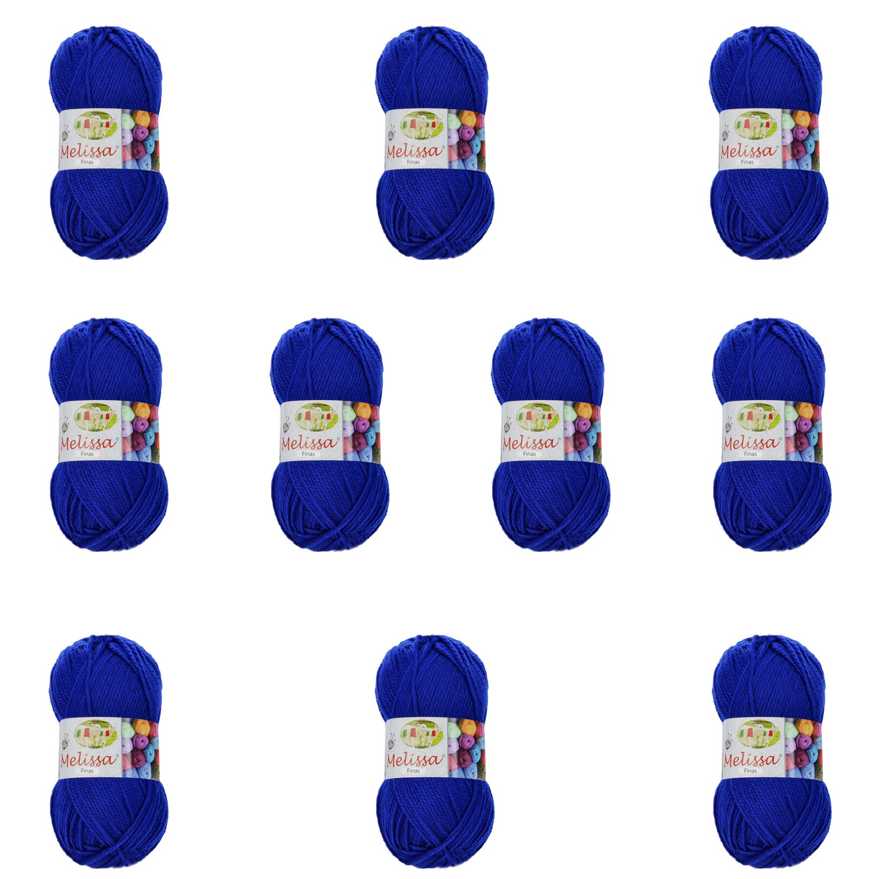 Melissa-Hilo de lana acrílica para tejer y crochet, hilo de lana de primera para manualidades, 10u x 100g: Azul 67