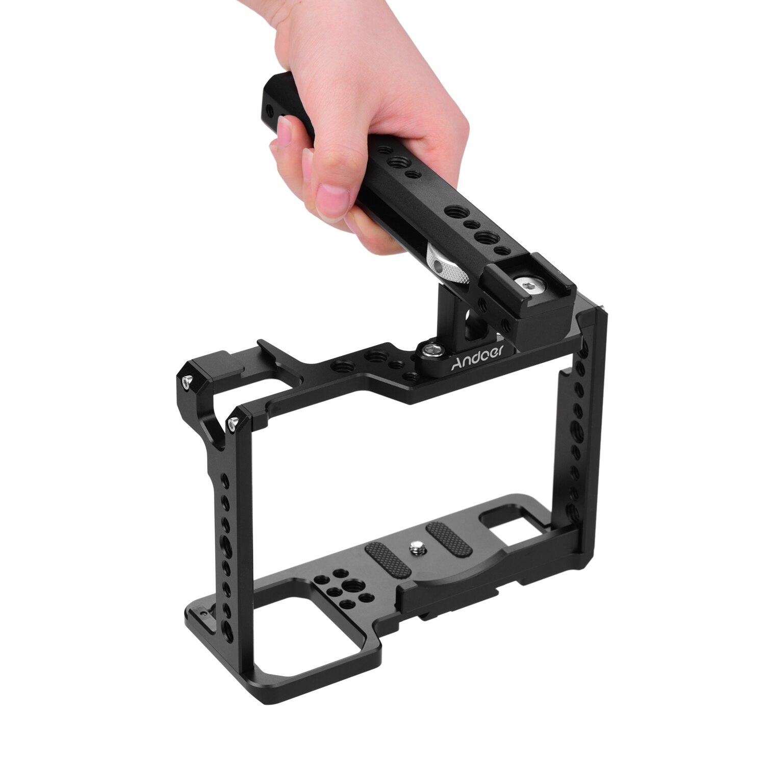 Andoer Video Accessories Full Frame Camera Cage Kit with Top Handle Aluminum Alloy Camera Case Bracket for S1H Cameras