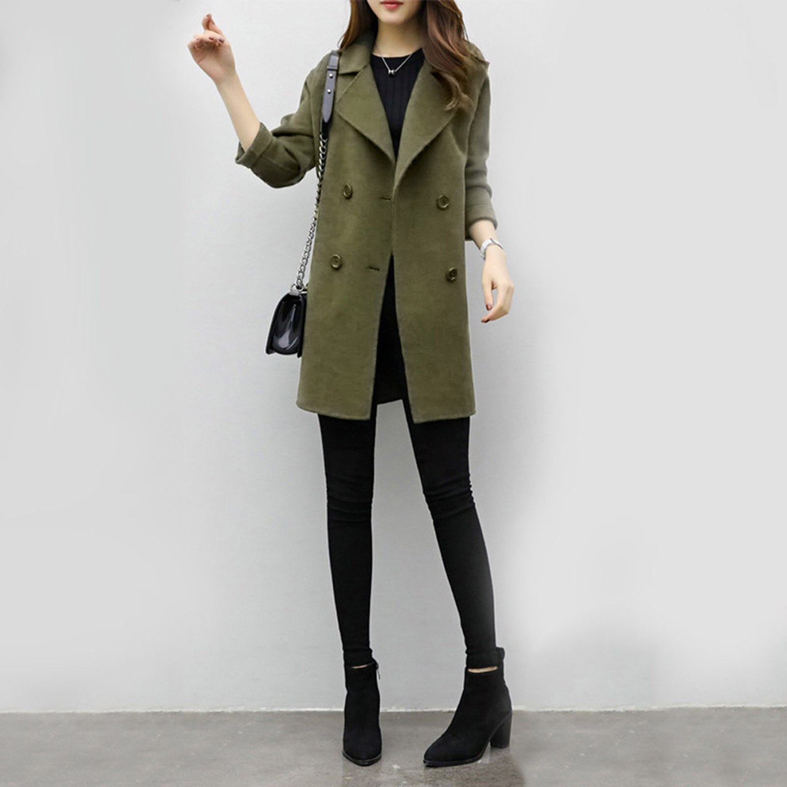AMSGEND femmes vêtements femmes manteau quotidien décontracté coton mélange polyester femme veste hiver manteau femmes