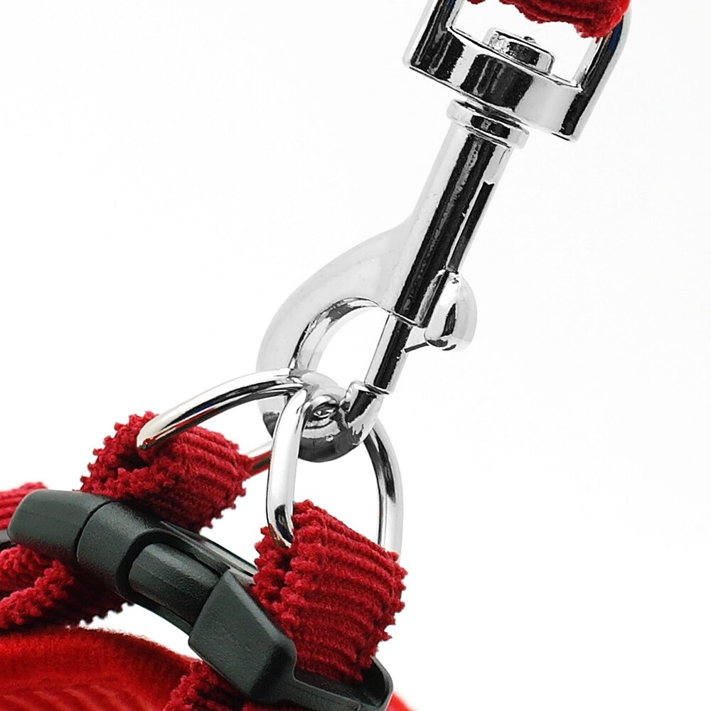 Myk liten hundesele valp katt mesh sele og båndsett justerbar til små mellomstore hunder chihuahua yorkshire bamse rosa xs-l