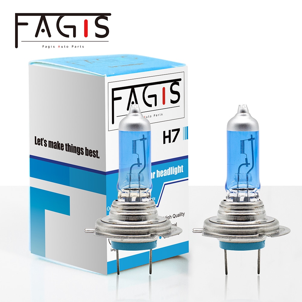 Fagis 2 Pcs H7 12V 55W Super Heldere Witte Auto Koplamp 4800K Blue Quartz Glas Auto Halogeen lamp Autolichten Dimlicht
