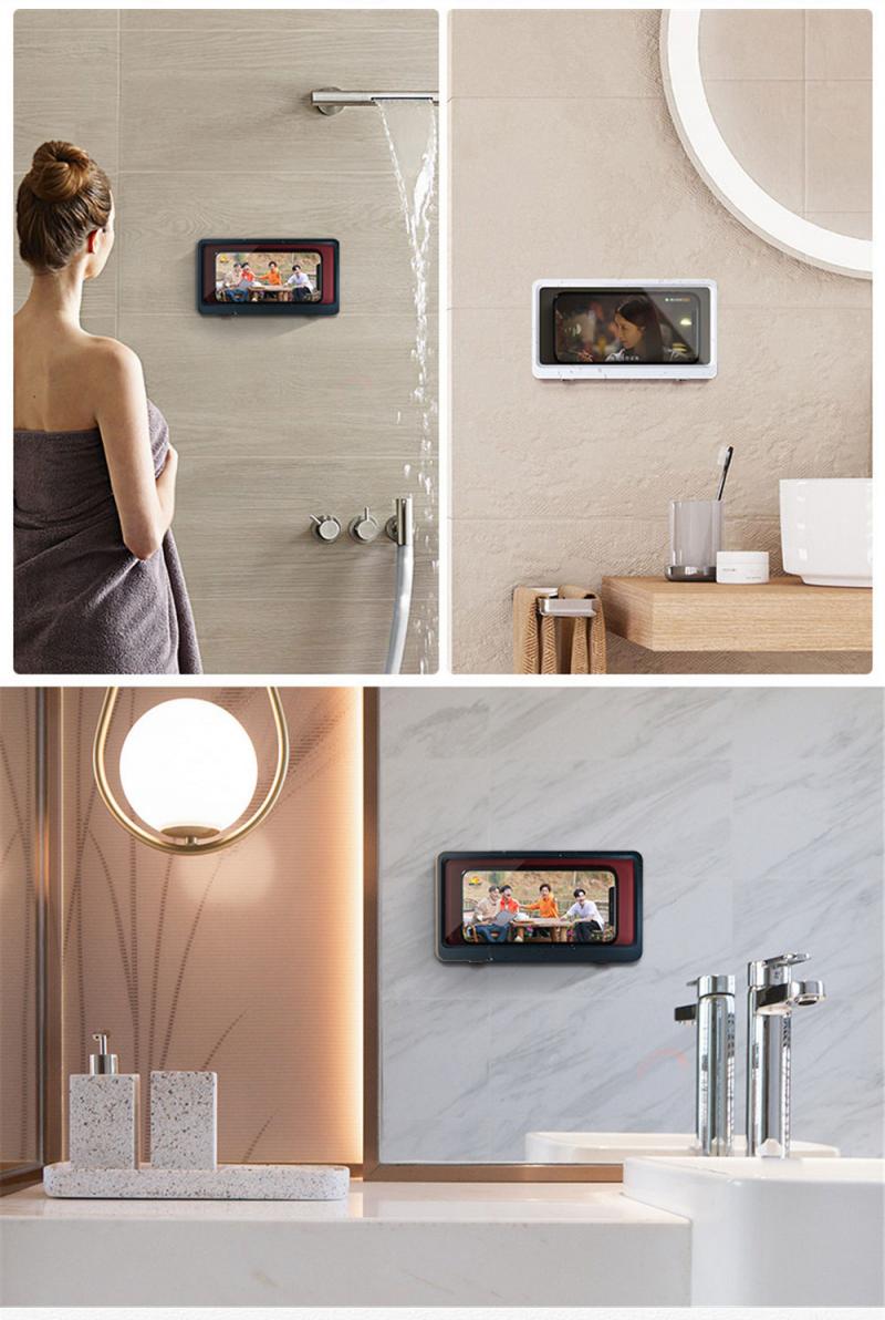 Phone Box Beautiful Wall Mounted Phone Case Waterproof Convenient Safe Phone Holder Bathroom Home Storage