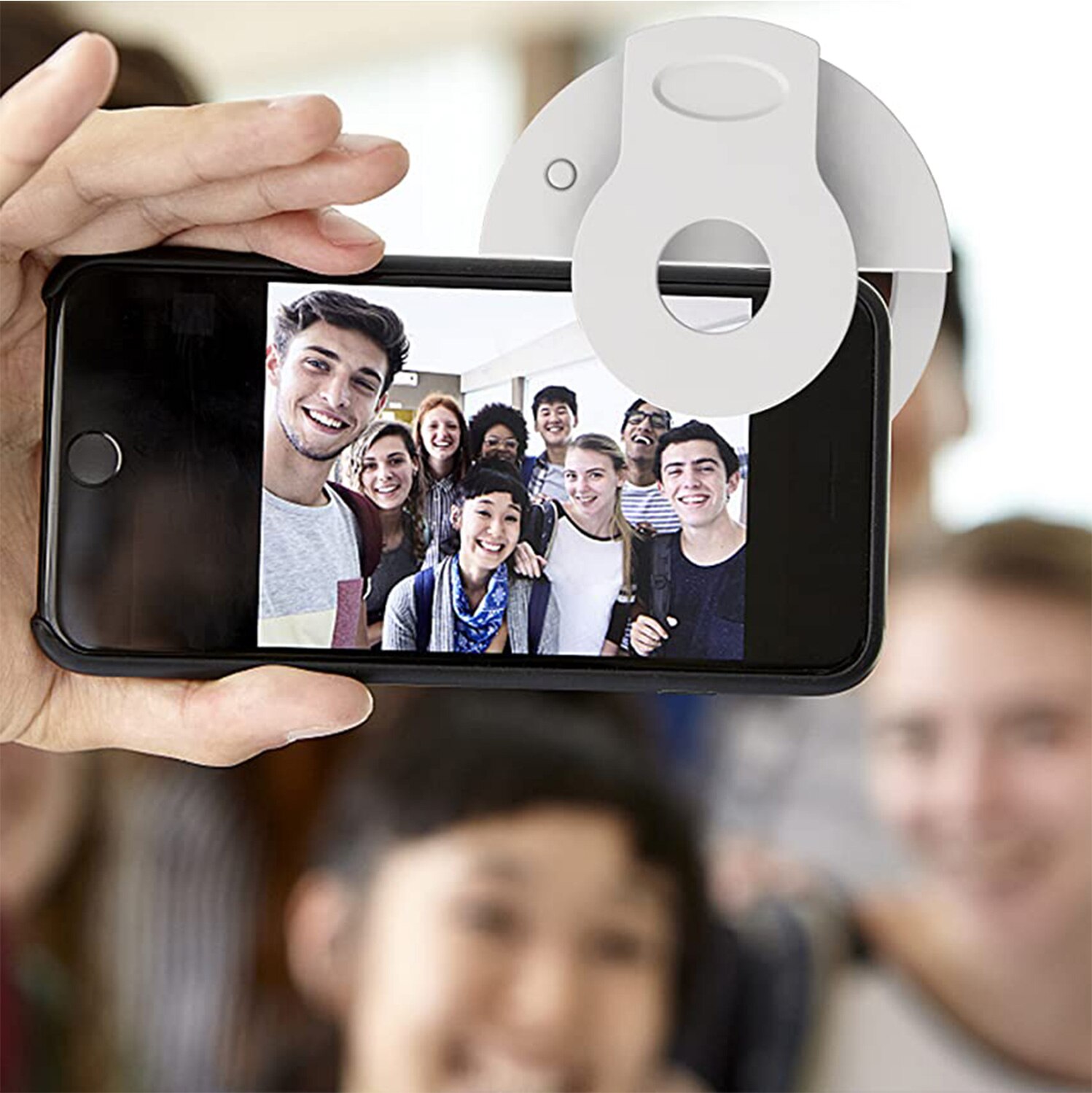 Selfie Ring Light Rechargeable Portable Clip-on Fill in Light with 36 LED for iPhone/Android Smart Phone Girl Makes up