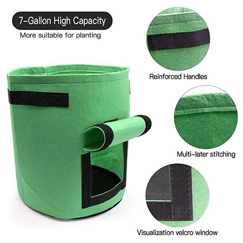 1 Pcs Geweven Stof Zakken Aardappel Teelt Planten Tuin Potten Plantenbakken Groente Planten Zakken Grow Bag Farm Home Tuin Zak