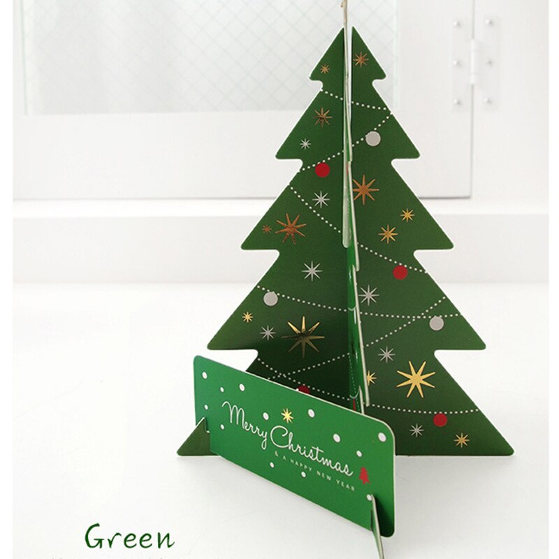 3d juletræskort glædelig jul xmas velsignelseskort for året: Grøn