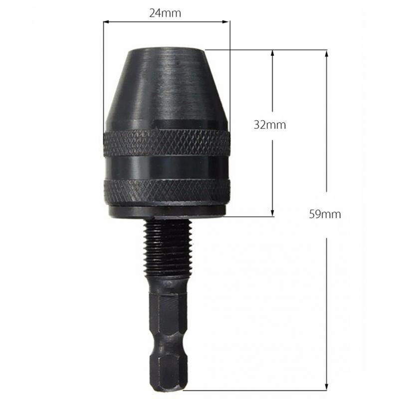 Mandril de taladro eléctrico de autosujeción, accesorios de herramientas de controlador de Rango de sujeción sin llave, adaptador de impacto, taladro de vástago hexagonal, mandril