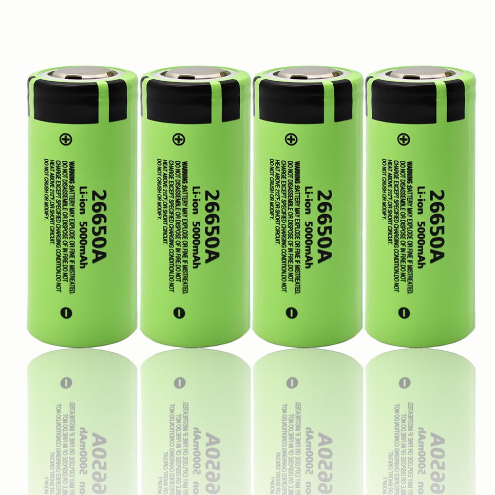 100% Original 26650A 3.7V 5000mAh High Capacity 26650 Li-ion Rechargeable Batteries