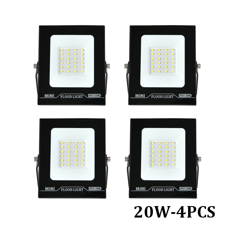 Flood Light LED Outdoor Exterior Projector Lamp 10W 20W 30W 50W 100W 150W For Garden Fence Street Garage Spotlights: 20W -4pcs / Cold White