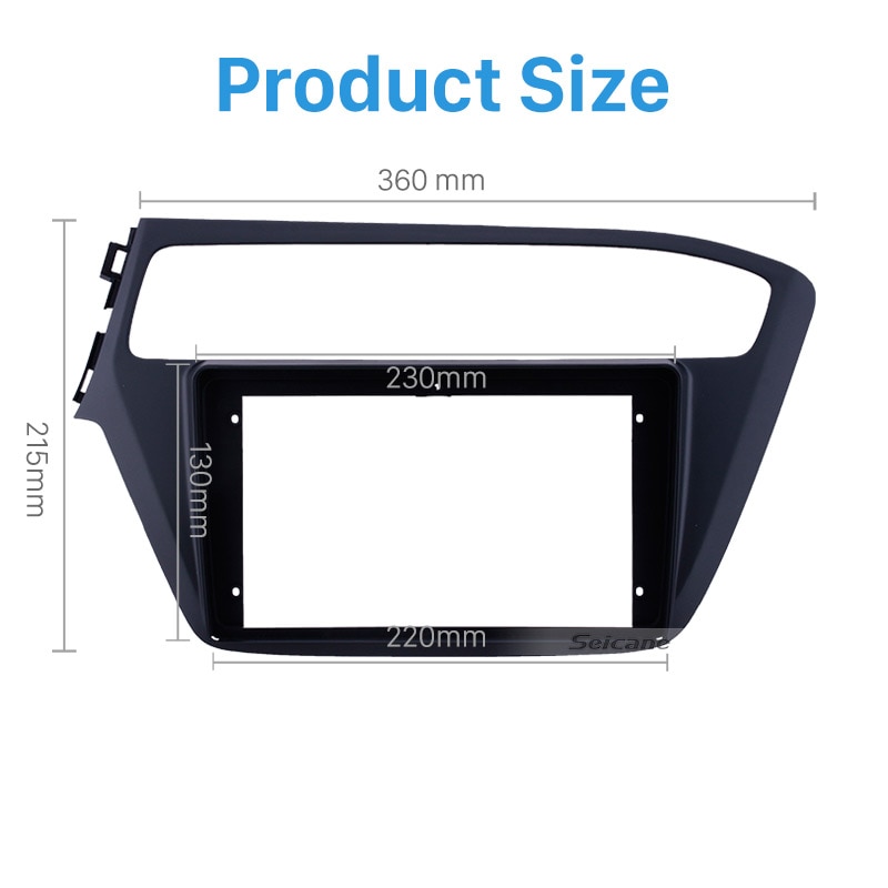 Seicane coche 2Din 9 "estéreo Fascia Auto Radio Panel Cover instalar Dash bisel ajuste Kit de montaje para HYUNDAI i20 LHD OEM NO brecha