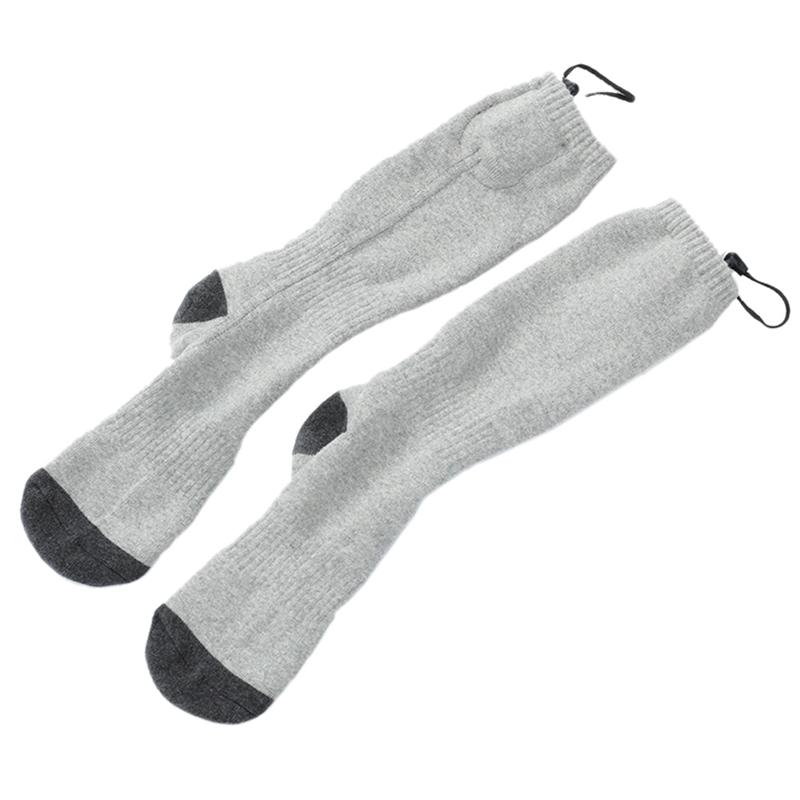1 Paar Draagbare Duurzaam Praktische Delicate Verwarmde Sokken Voor Koude Dag Outdoor Verwarming