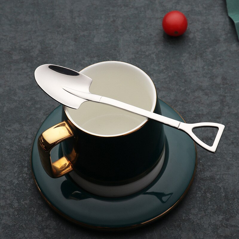 Cuchara de pala de acero inoxidable 304, cuchara pequeña para café, postre, helado, pala de ingeniería, cuchara de sandía: 304  JT