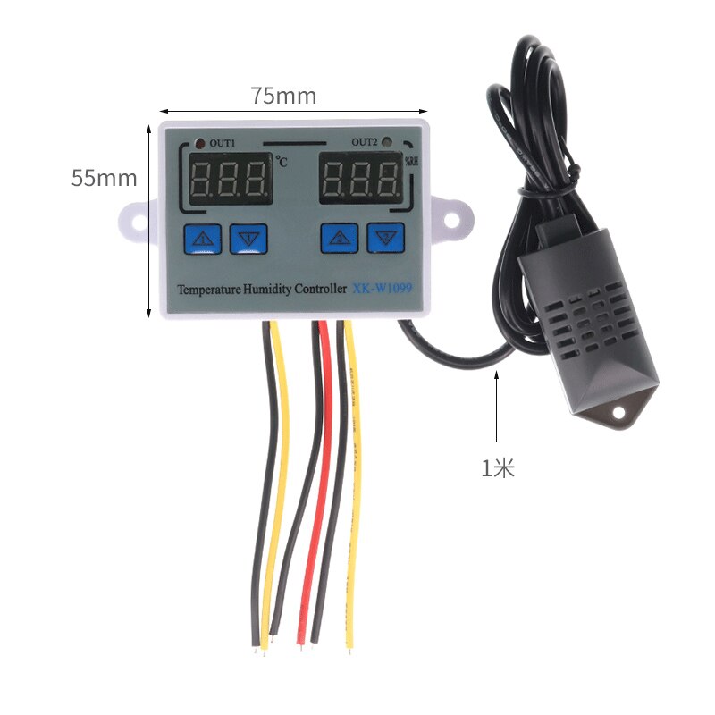 W1099 Digital Temperature Humidity Controller Egg Incubator Thermostat Humidity Controller Regulator Heating Cooling Control