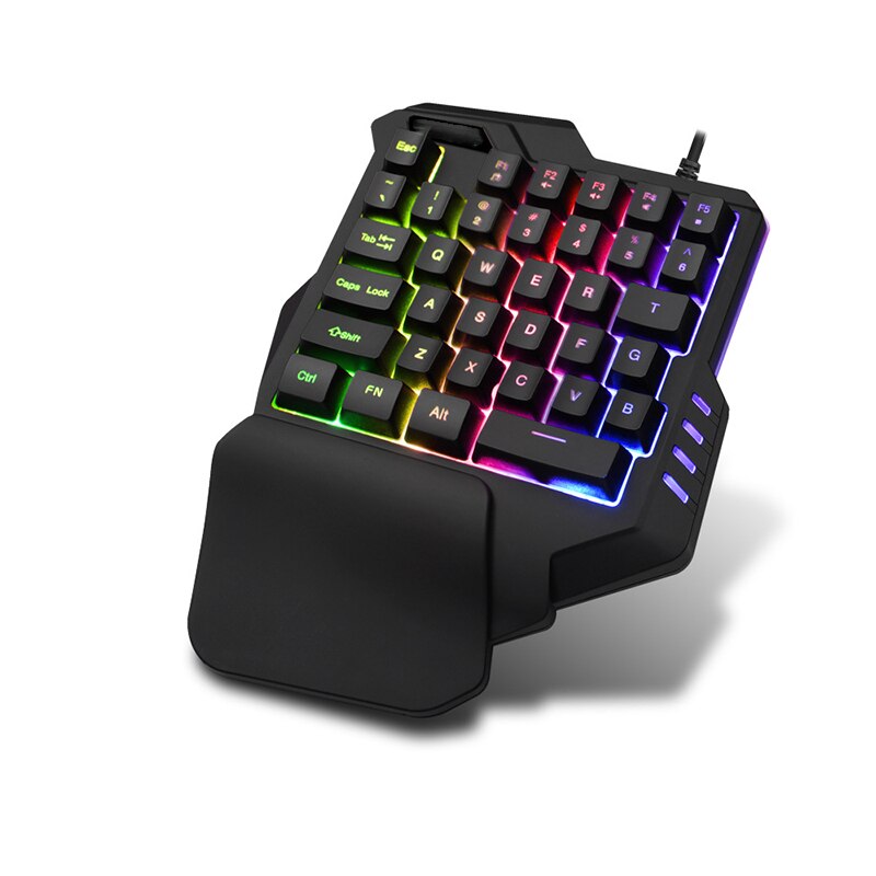 One hand keyboard colorful rgb macro recording gam grandado