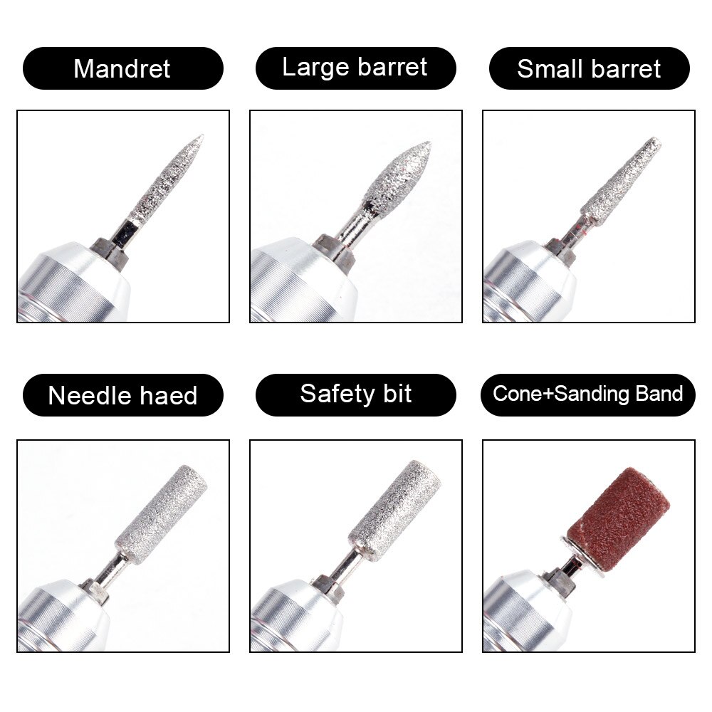 35000RPM 25W Electric Manicure Set Nail Drill Bits Milling Machine Pedicure Apparatus Diamond Cutters Nail Files Polisher Tool