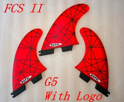 Fcs ii small gx surffins  g5 gx g7 fcs 2 surfboard fin surfing tilbehør geen rød: Rød fcs ii  g5 logo