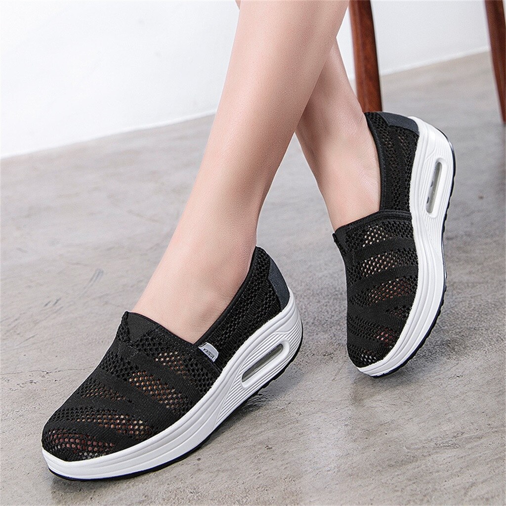 Mode Vrouwen Mesh Ademend Slip Dikke Zolen Schommelstoel Outdoor Platform Casual Wandelschoenen Sneakers Zapatillas Mujer # g4