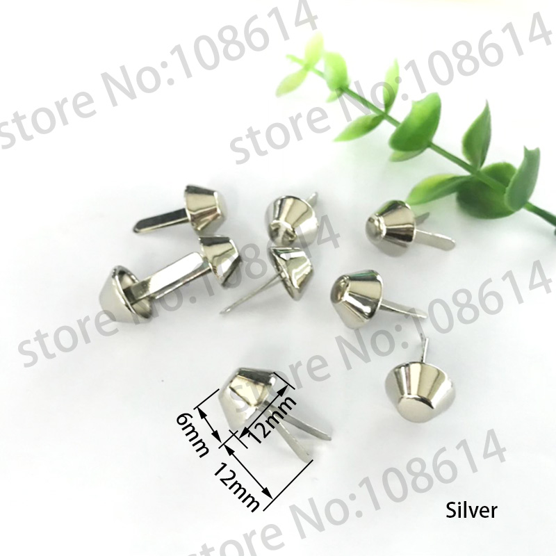 Handbag Bottom Protecting Feet Nail Bucket Shape Flat Studs Screw Back Spikes Rivets Leather Craf clothing garnishes decorations: Silver