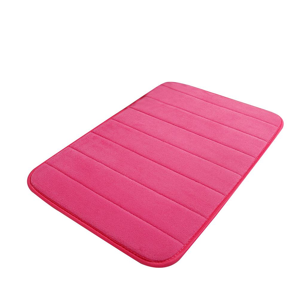 40-60cm Water Absorption Rug Bathroom Mat Shaggy Memory Foam Bath Mat Set kitchen Door Floor Mat Carpet For Toilet Non Slip L*5: hot pink