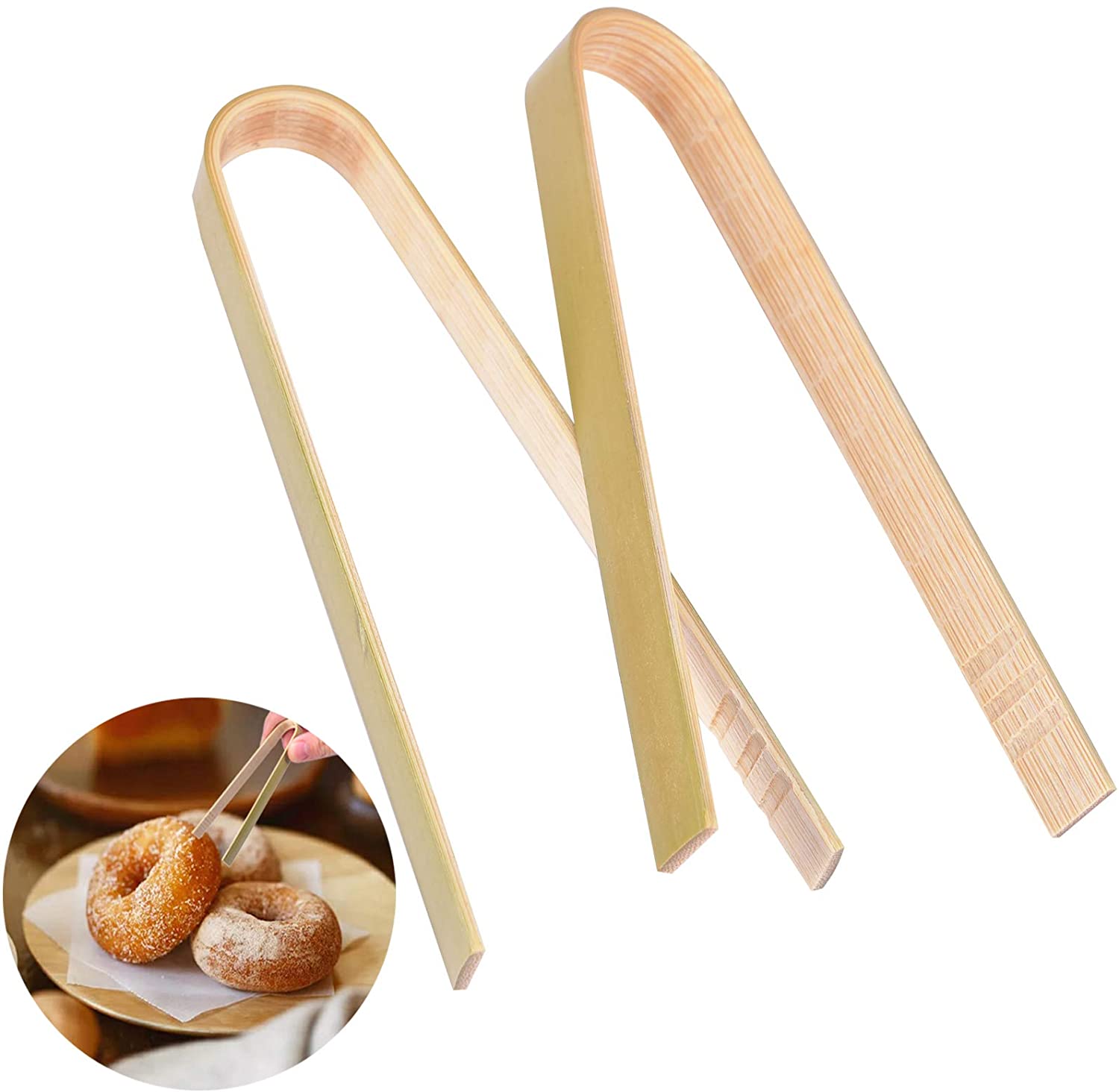 5Pcs Mini Bamboe Tang 6.3 &quot;Bamboe Tang Voor Broodrooster Milieuvriendelijke Voor Catering Buffet Mini Bamboe Tang Voor Keuken