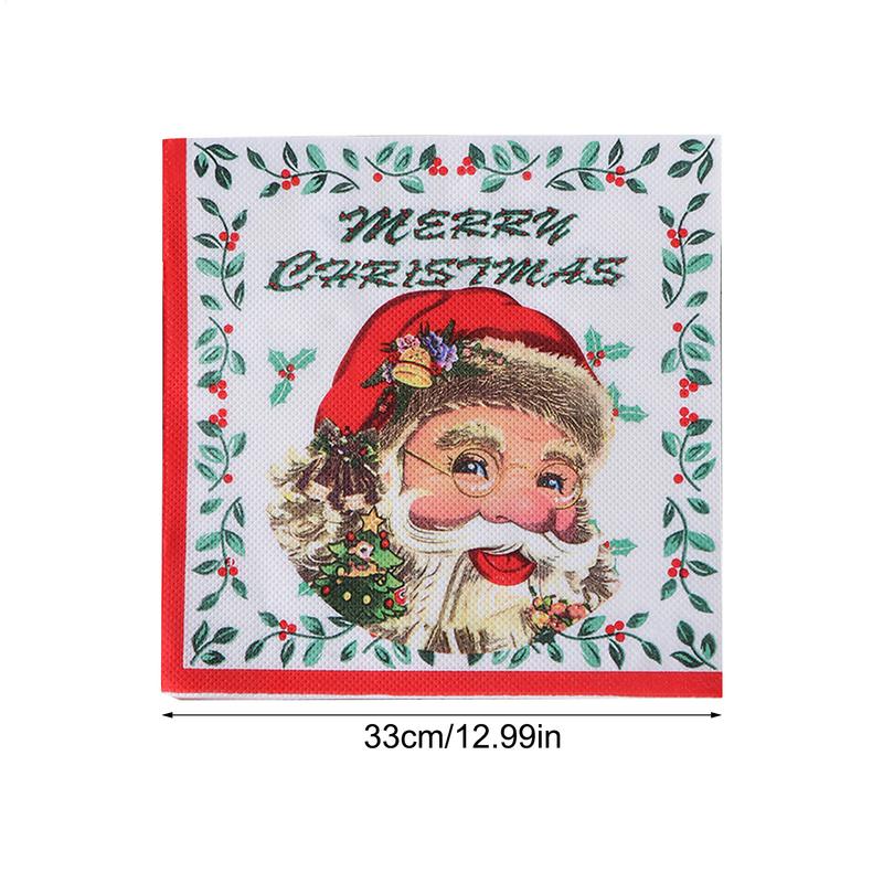 Holiday paper napkins, dinner towels, christmas napkins (, 20 pieces), holiday napkins, drink napkins, santa claus, printed winter paper