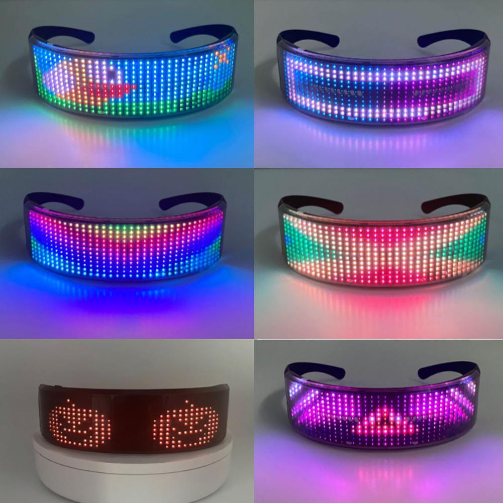 Led Bluetooth Bril Full Color Led Display Slimme Bril Met App Aangesloten Controle Voor Partijen Halloween Kerst