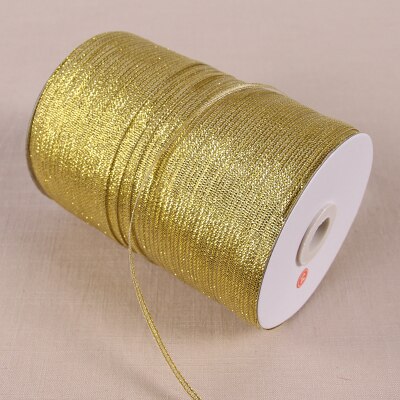 20 Yards 3mm Zilver/Goud Zijde Satijn Lint Party Thuis Bruiloft Decoratie Cadeaupapier Kerstmis Nieuwjaar DIY materiaal: gold