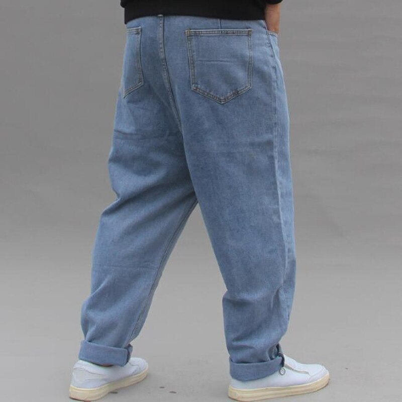 Lose Baggy Jeans männer Casual Denim Hosen Hip Hop Harem Jeans Hose Blau Schritt Denim Hosen Plus Größe 4XL