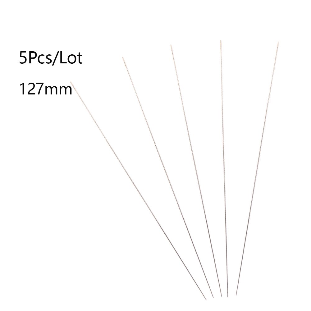 5pcs Central Opening Needles Stainless Steel Curved Beading Needles Tools for Jewelry Making Threading String Cord Easy: 127mm