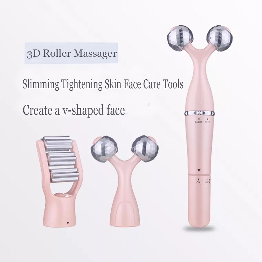 3in1 Gezicht Roller Massager voor Gezicht Lifting Rimpel Verwijderen Body Afslanken Gezicht Massage Instrument Beauty Tool