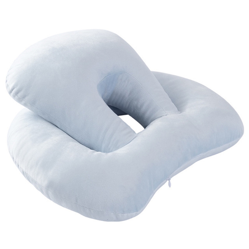 Portable Sleeping Desk Nap Pillow Neck Supporter Seat Cushion Headrest Travel Necks Pillows with Arm Rest: Sapphire