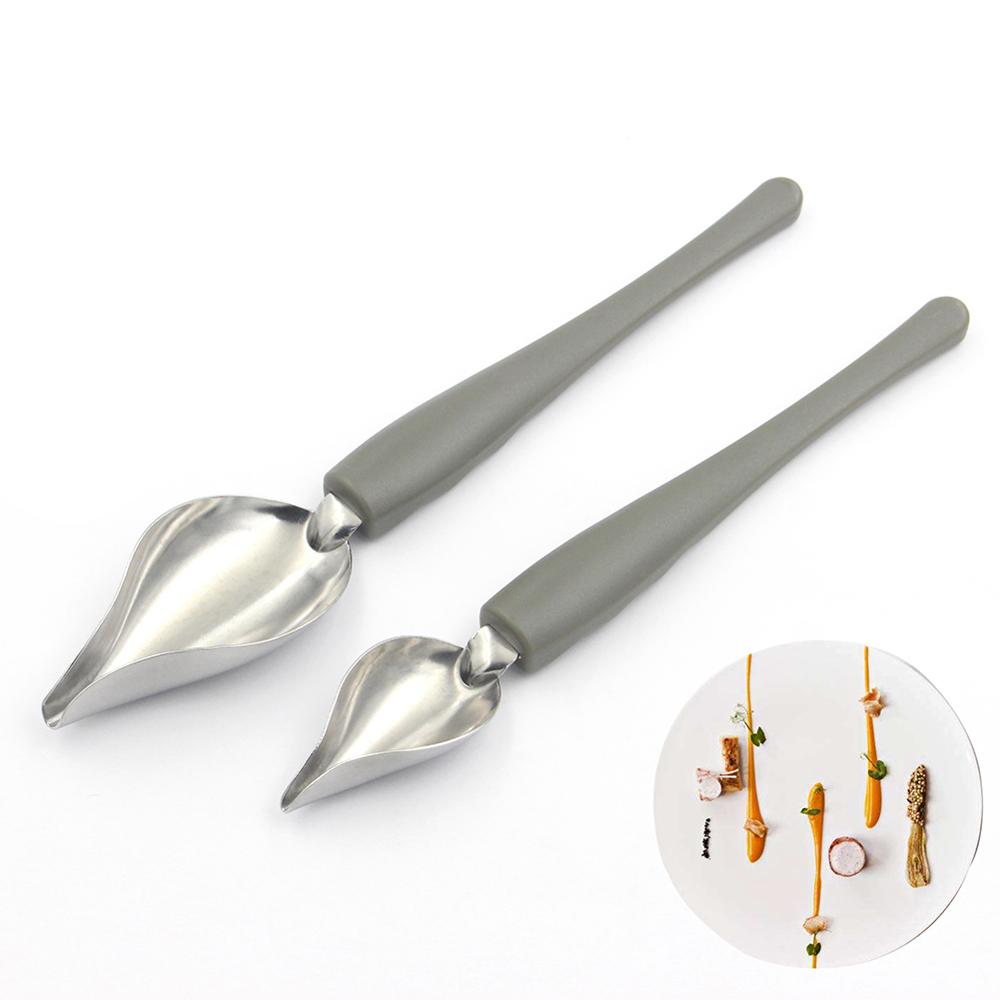 Cuchara creativa decorativa para decorar Sushi, herramienta de para sorteo de comida, plato de aderezo de salsa, utensilios para hornear, cucharas de comida para pasteles, novedad