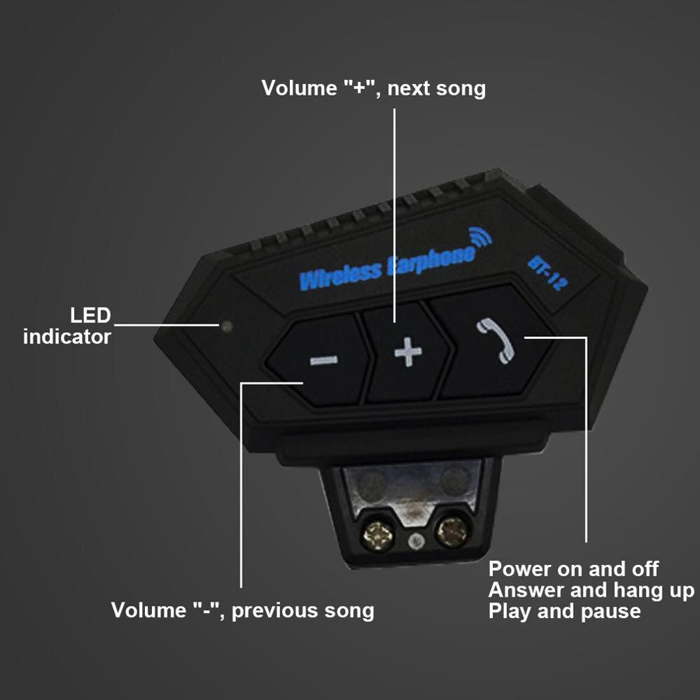 Helmet Headphone Wireless Motorcycle Headset V4.2 Wireless Intercom Motor Bike Earphone Noise Reduction Microphone Mic