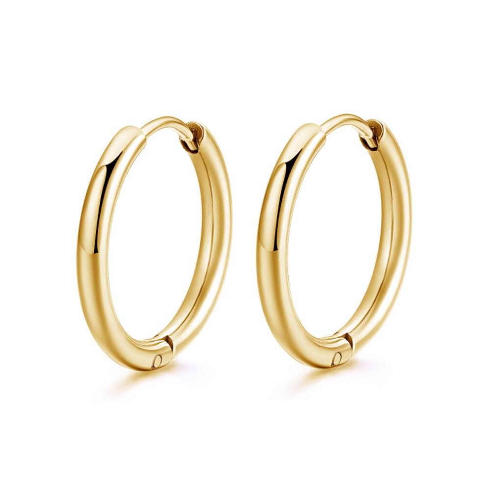 6 Style 316L Stainless Steel Dangle Round Cross Leaf Earring for Men Women Cool Punk Eboy Stud Earring Set: Style  D Gold