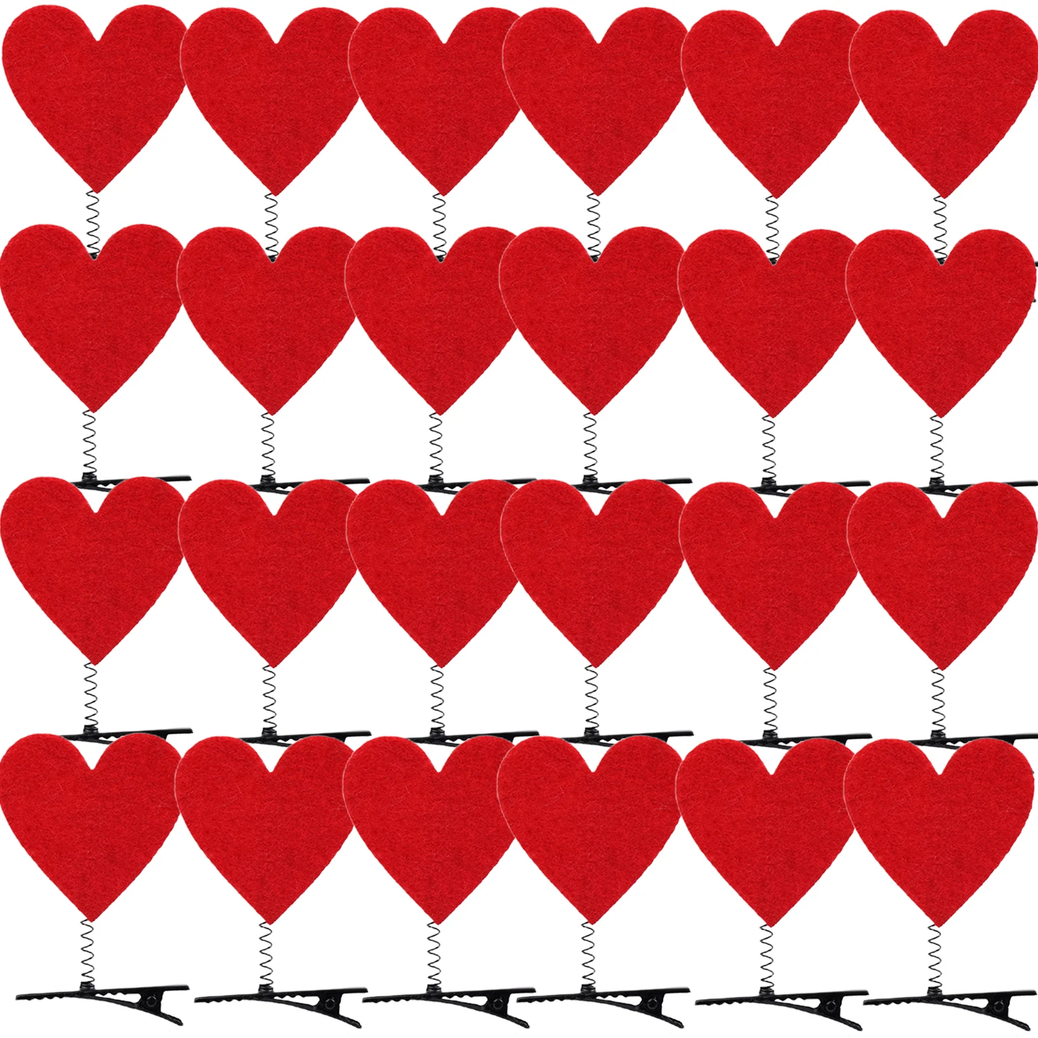 Pinzas para el cabello con forma de corazón rojo flocado, pinzas para el cabello con forma de corazón para bodas, horquilla de felpa, Clip de pico de pato a la , pasadores para el cabello para niños,: S / Gris