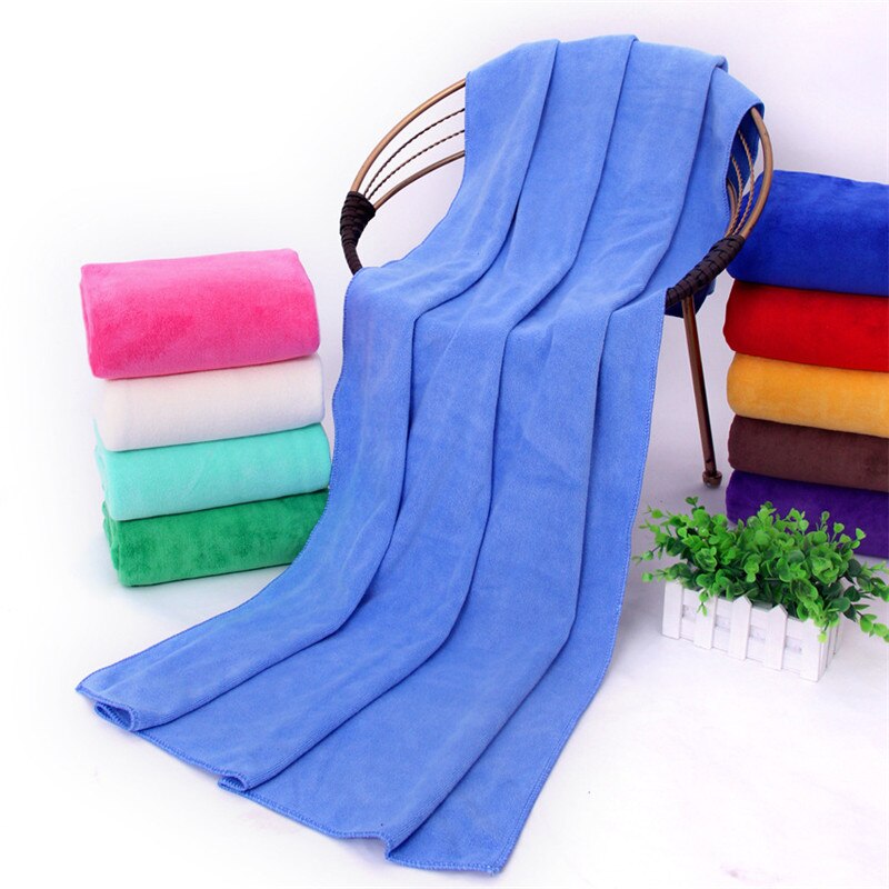 Toalla de baño de microfibra de 17 colores, toalla de playa 140*70cm 310g supersuave, lisa, para gimnasio, de secado rápido, para baño de adultos.: Lago azul