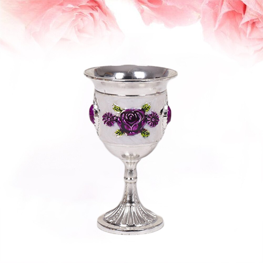Pärla inlagd stil zink legering bägare vin bägare snidade sprit glas stam-cup stamceller för hem bar fest (slumpmässigt blommönster)