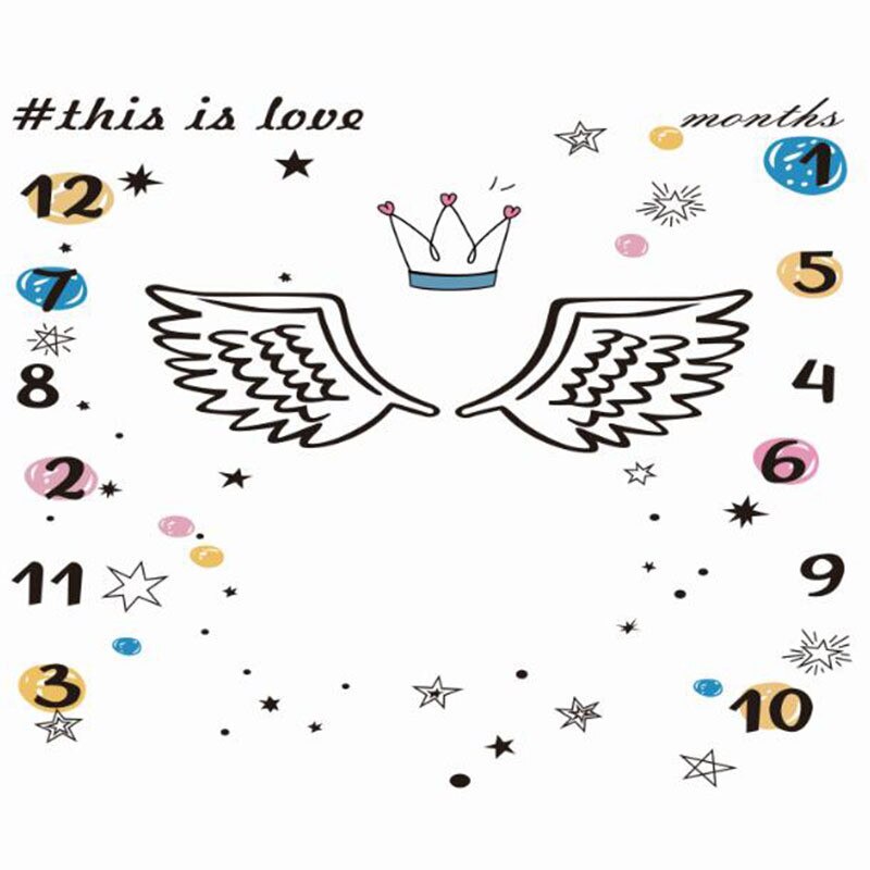 Baby Baby Milestone Cartoon Patroon Foto Props Achtergrond Dekens Spelen Matten Achtergrond Doek Kalender Foto Accessoires: Default Title
