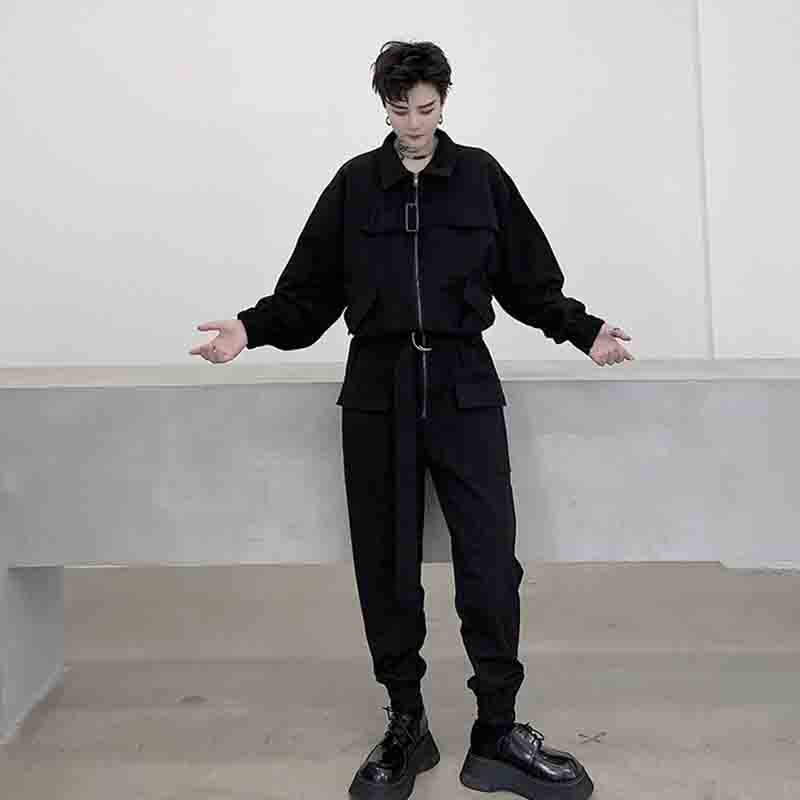 Costume japonais multi-bouche, beau sac pour hommes, ensemble une pièce, décoration, vêtements de travail noir pur, scène de à la: XXL