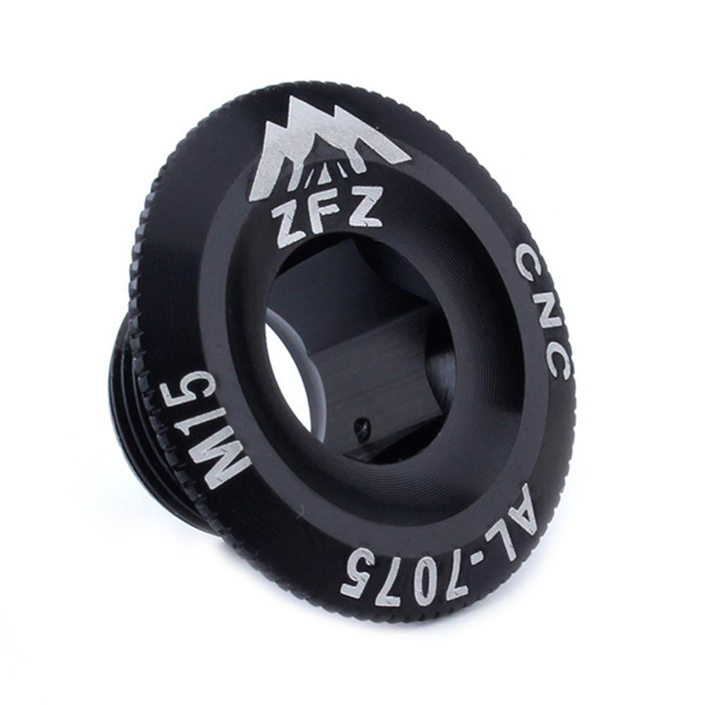 M20 M18 M15 Crank Cover Crank Screw Cap MTB Crankset Crank Cover Aluminum BMX Road Bike Fitting Bicycle Parts: M15 Black