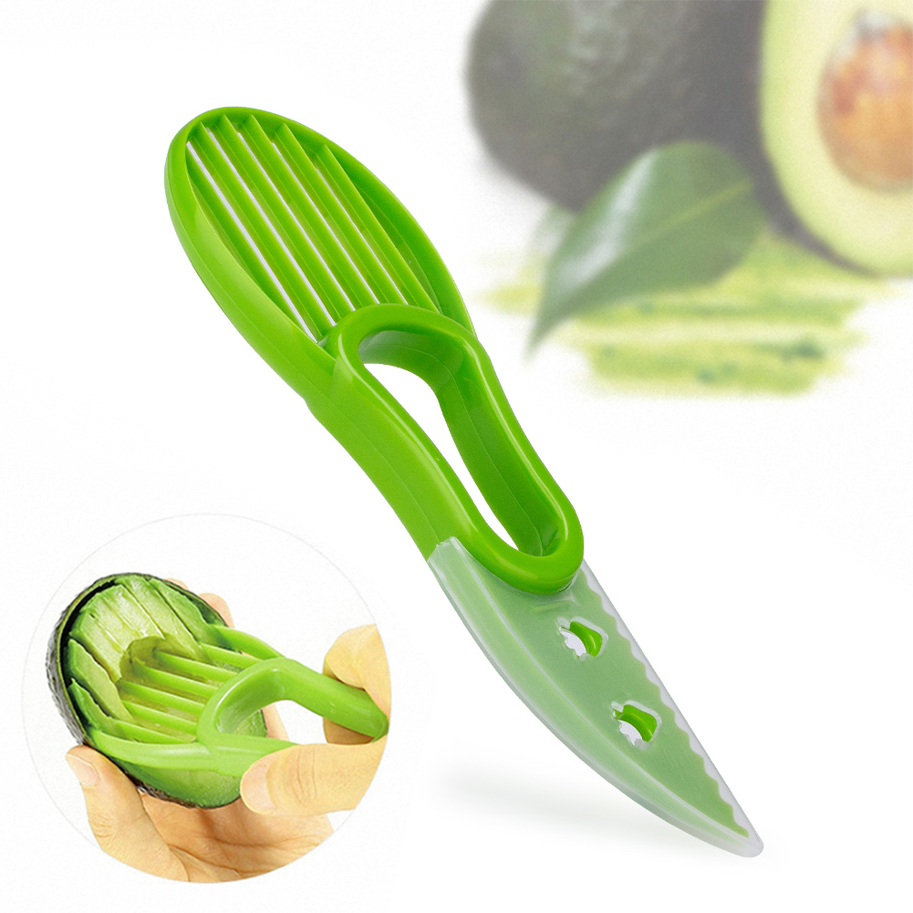 3 In 1 Boter Fruit Peeler Cutter Avocado Orange S Slicer Shea Corer Pulp Separator Plastic Mes Keuken Orange Dunschiller