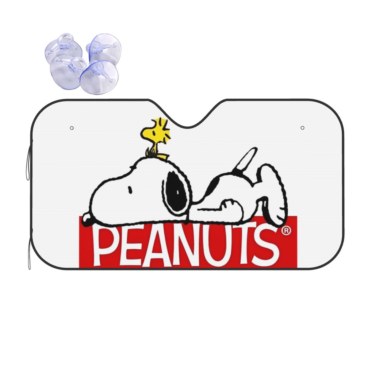 Snoopy & Woodstock Windshield Sunshade Personality Car Front Window Visor 70x130cm Sun Visor Accessories Covers: Blue