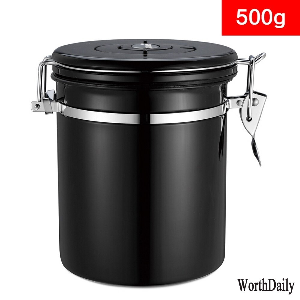 Sealed Tank Coffee Bean and Tea Sealed Tank with Exhaust Valve Stainless Steel Sealed Tank Tea Tank Can Use With Exhaust Valve