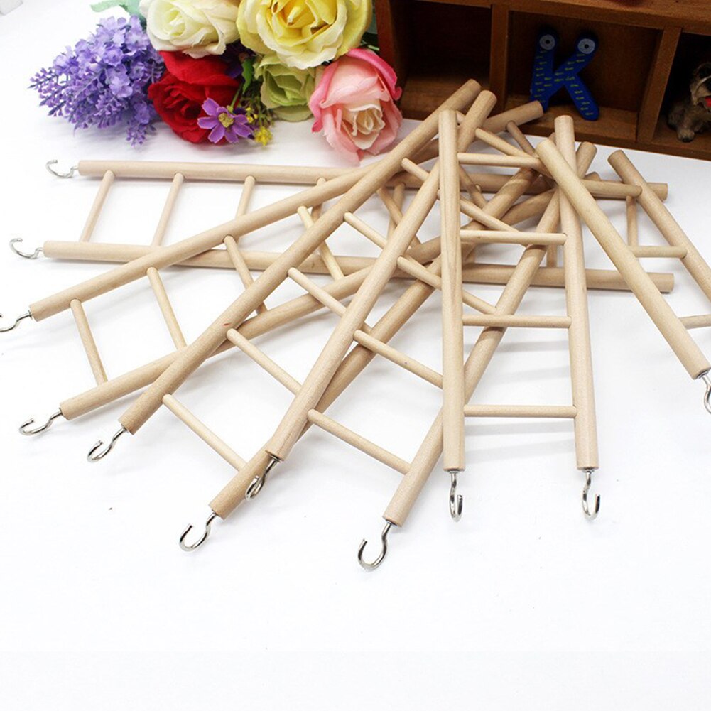 Oiseau en bois échelle à bascule perche escalade escaliers perruche Cage jouet fournitures pour animaux de compagnie (28 cm)