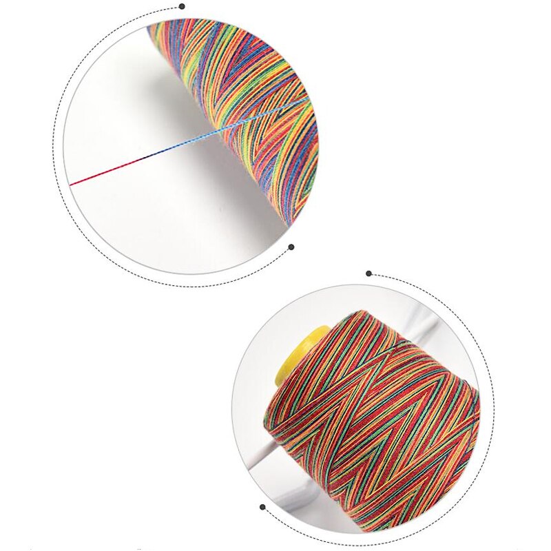Lmdz 1 st 150d/3 regnbågsfärg sytråd handquiltning broderi sytråd brokig polyester handarbete fibergarn