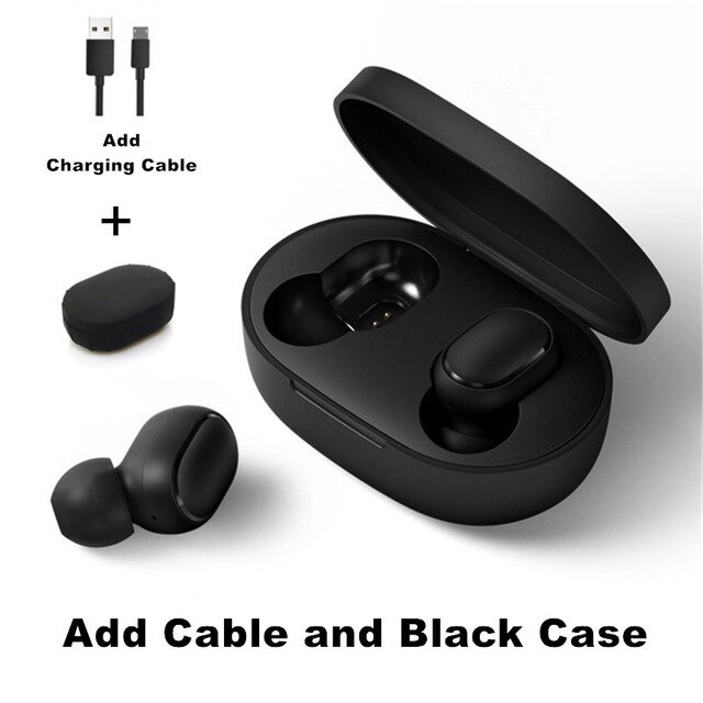 Xiaomi Redmi AirDots S inalámbrica Bluetooth 5,0 auriculares estéreo TWS izquierda bajo Gal modo Bluetooth 5,0 auriculares de reducción de ruido: Cable Black Case