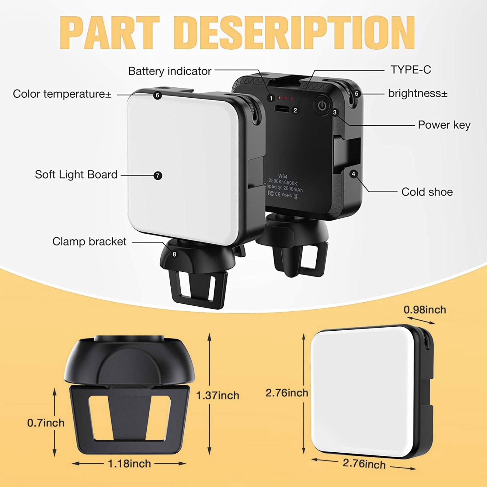 Video Conferencing Flash Light Mobile Phone Camera Universal Computer Live Camera Light Adjustable Brightness And Scrolling